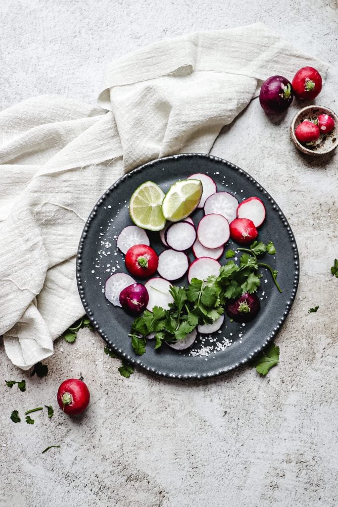 radishes on a plate
