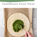 pinterest pin for trader joes cauliflower crust pizza recipe