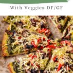 pinterest pin for trader joes cauliflower crust pizza recipe
