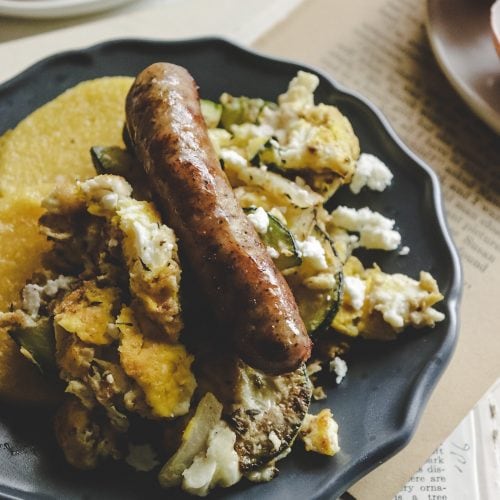 pork sausage and polenta