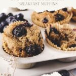 pinterest pin moist vegan banana blueberry muffins