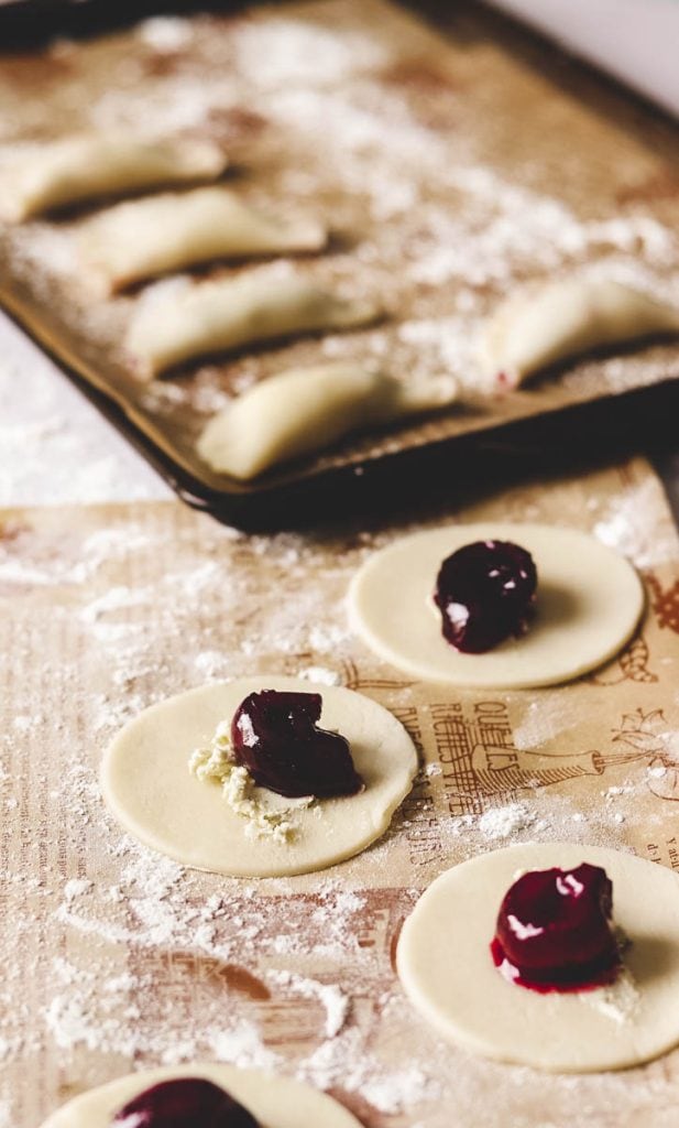 cherry dessert empanadas with pre-made pie crust