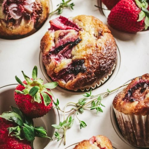 fresh strawberry lemon muffins
