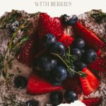 pinterest pin gluten free lemon victoria sponge cake with berries