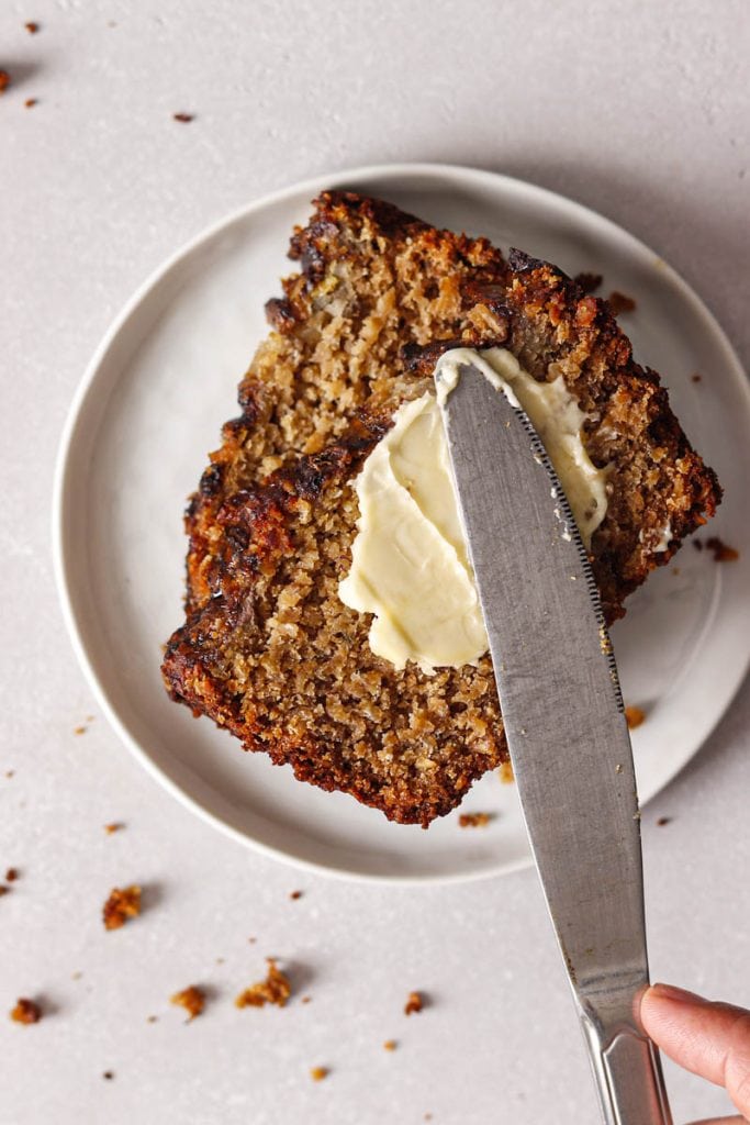 vegan lavender banana bread