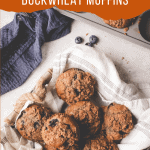 blueberry buckwheat muffins in a basket