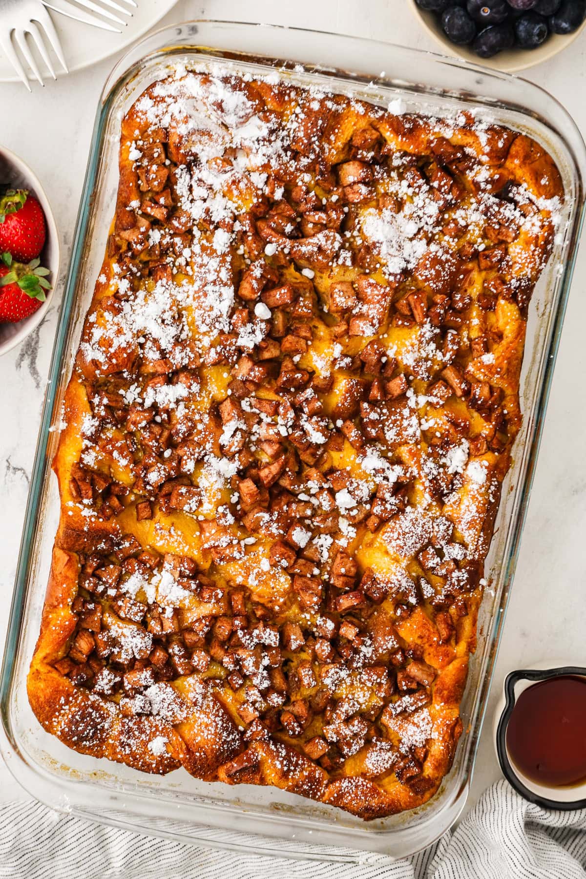 Pumpkin French Toast Casserole With Spiced Apples (Overnight)