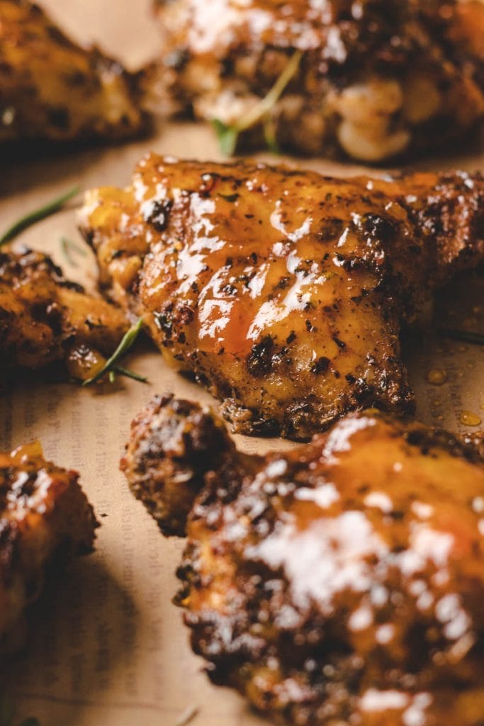 glazed chicken on a sheet pan