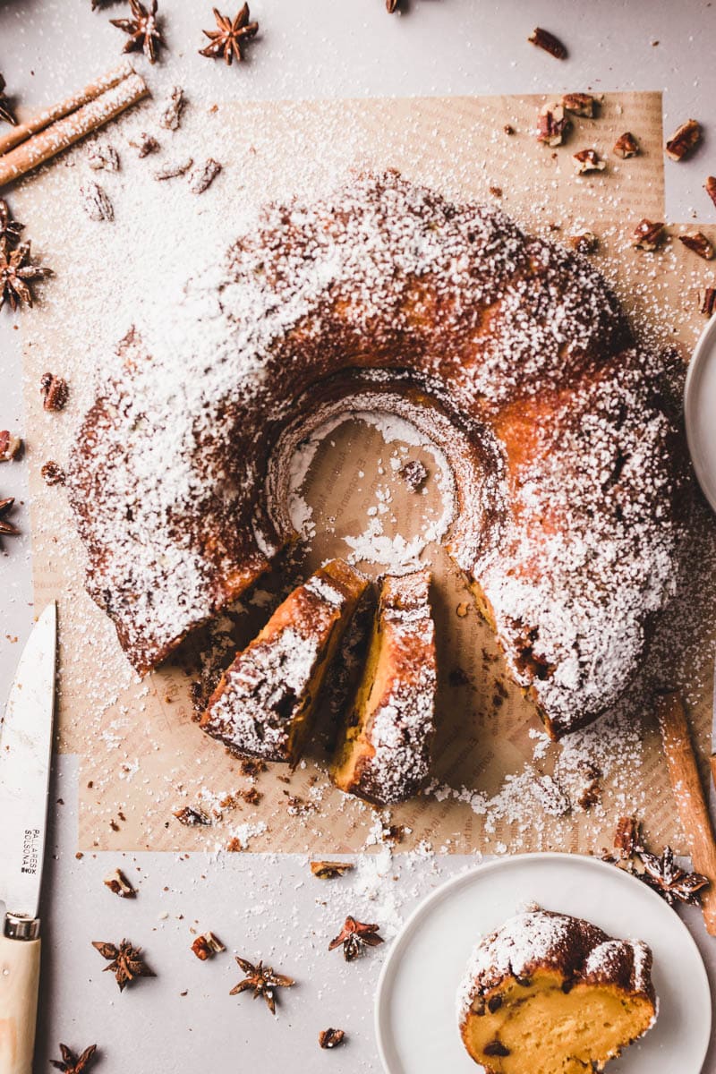 Pumpkin Coffee Cake with Cake Mix and Streusel