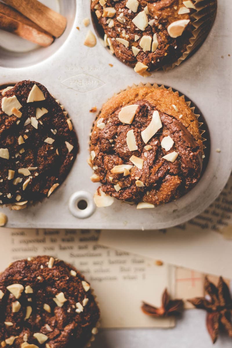 Softest Nutella Pumpkin Muffins (Gluten-Free)