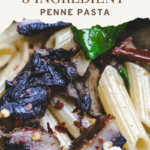 pinterest pin 1 for 5 ingredient penne pasta