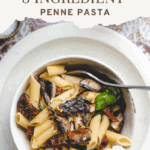 pinterest pin 3 for 5 ingredient penne pasta