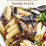 pinterest pin 4 for 5 ingredient penne pasta