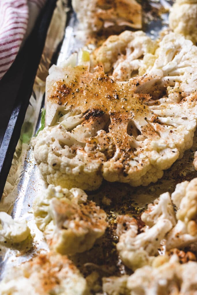cauliflower on a sheet pan