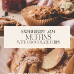 pinterest pin for strawberry jam muffins
