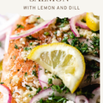 pinterest pin easy baked salmon with lemon and dill