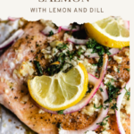 pinterest pin easy baked salmon with lemon and dill