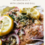 pinterest pin easy baked salmon with lemon and dill