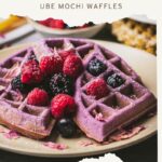 pinterest pin Ube Mochi Waffles