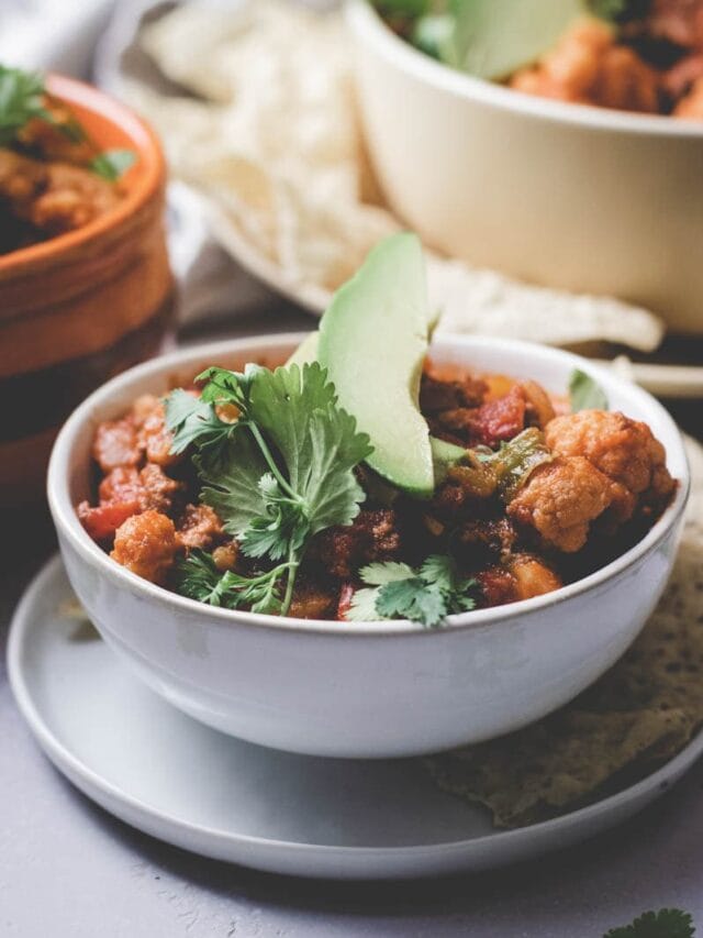 Clean Eating Recipe Four Pepper Cauliflower Chili