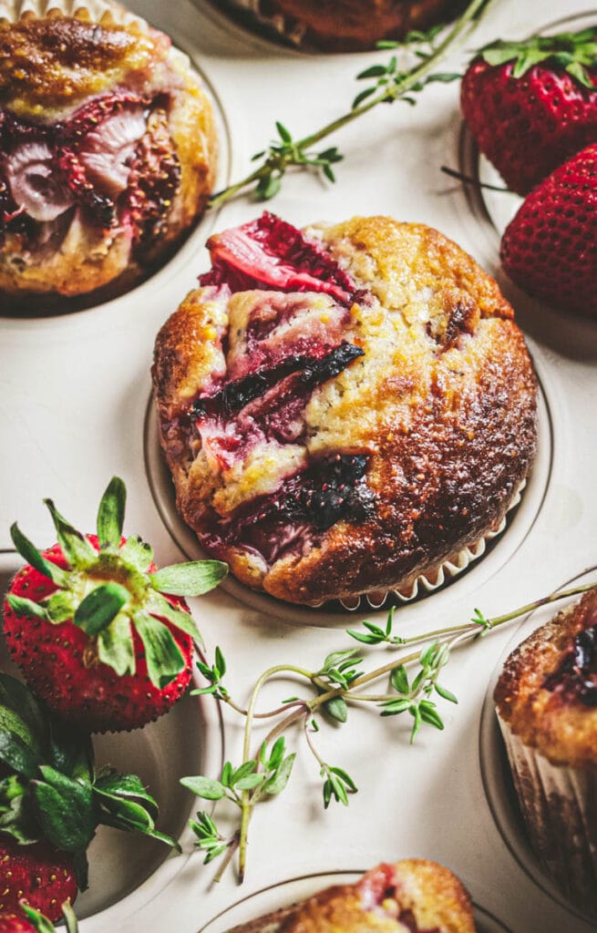 Fresh and Easy Gluten Free Strawberry Lemon Muffins