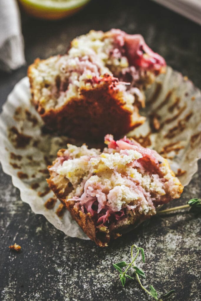 strawberry muffin being ate