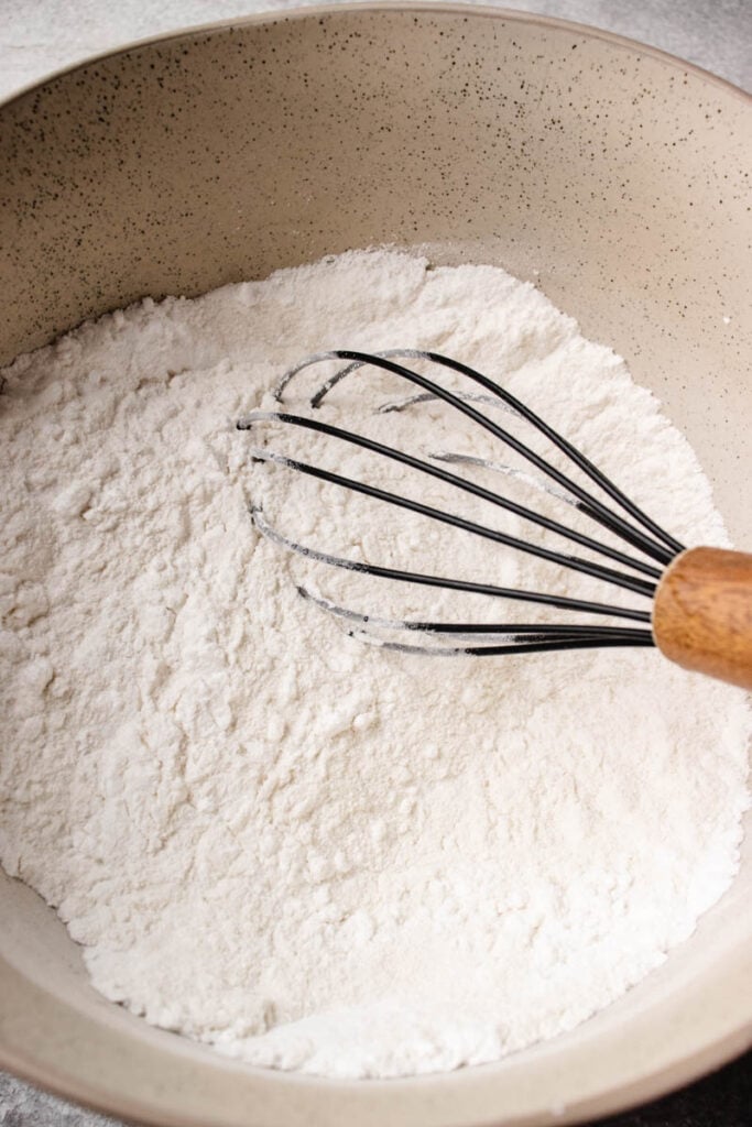 mixing together dry ingredients