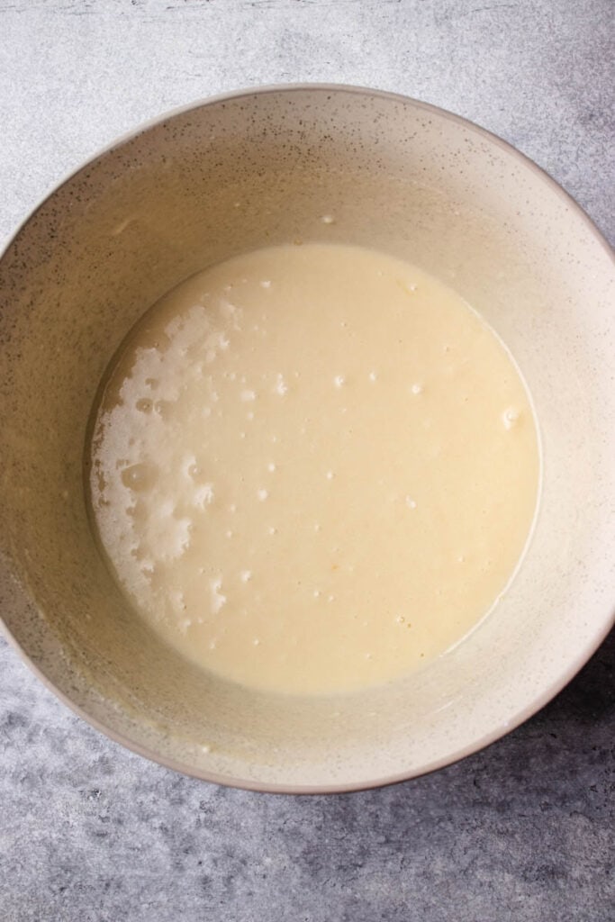 plain waffle batter in a bowl