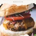 pinterest pin easy pan fried turkey basil burgers with feta