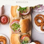 pinterest pin easy pan fried turkey basil burgers with feta