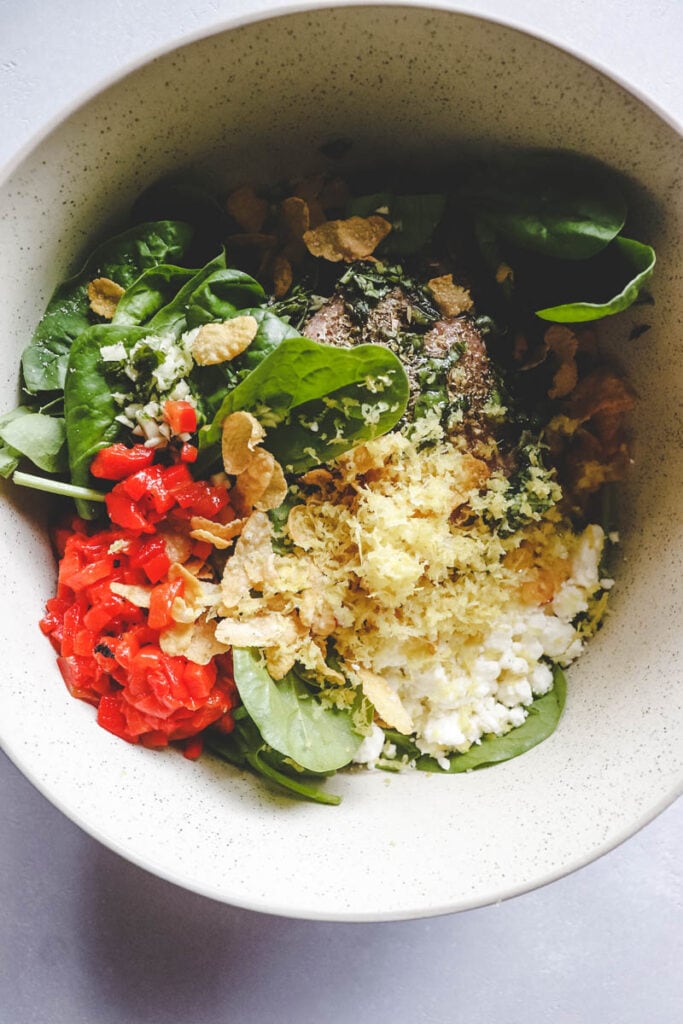 meat mixture in a large bowl