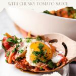pinterest pin best shrimp shakshuka with chunky tomato sauce