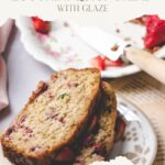 pinterest pin fresh strawberry zucchini quick bread with glaze