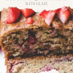 pinterest pin fresh strawberry zucchini quick bread with glaze
