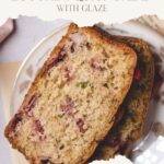 pinterest pin fresh strawberry zucchini quick bread with glaze