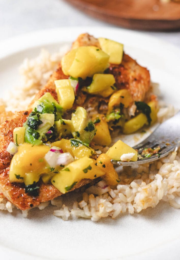 mahi mahi with mango salsa recipe with brown rice