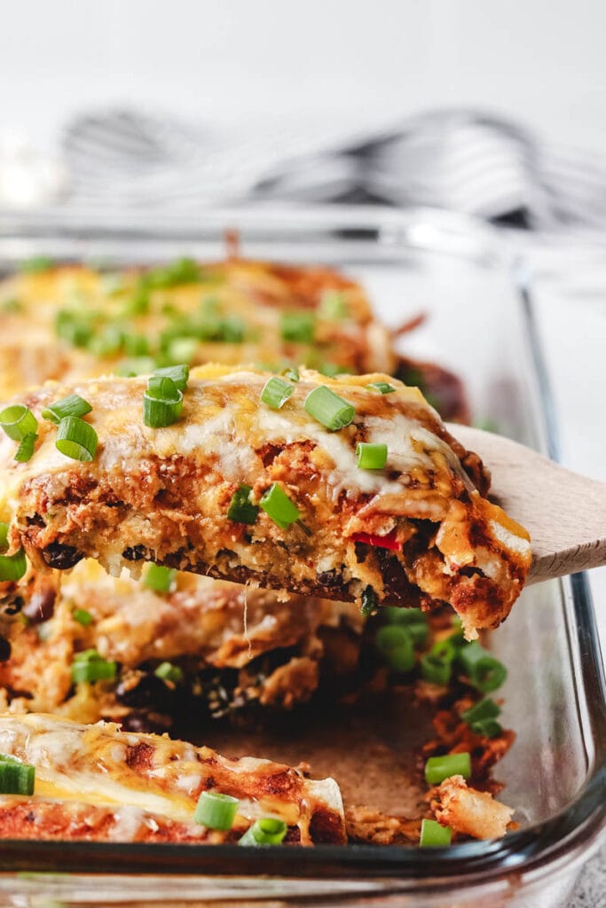 serving enchiladas 