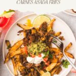 pinterest pin for tasty loaded carne asada fries