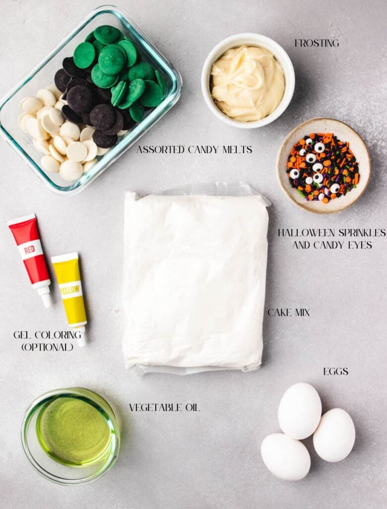 ingredients for easy monster cake balls