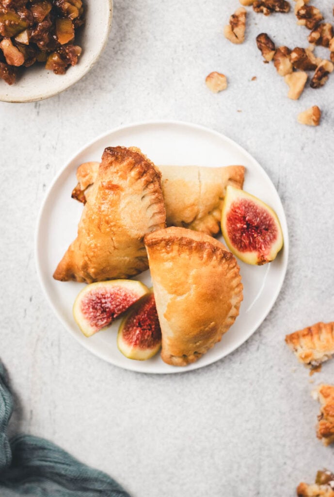 fresh fig empanada with goat cheese walnut filling