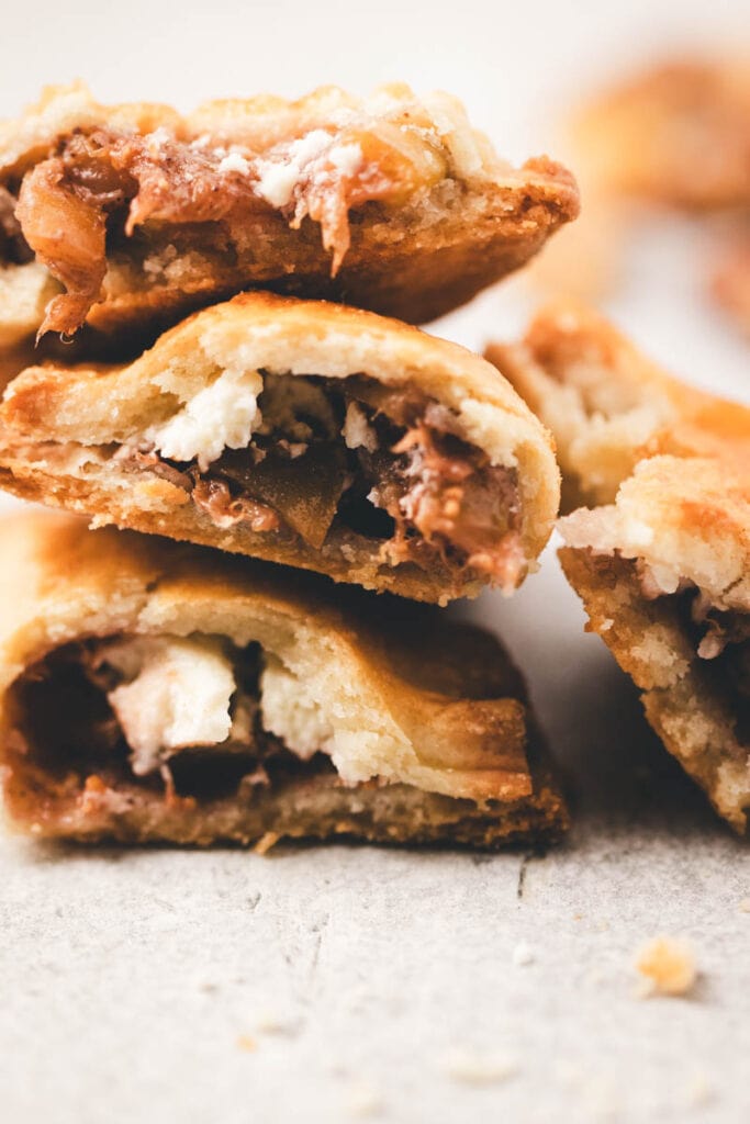 fresh fig empanadas with goat cheese walnut filling