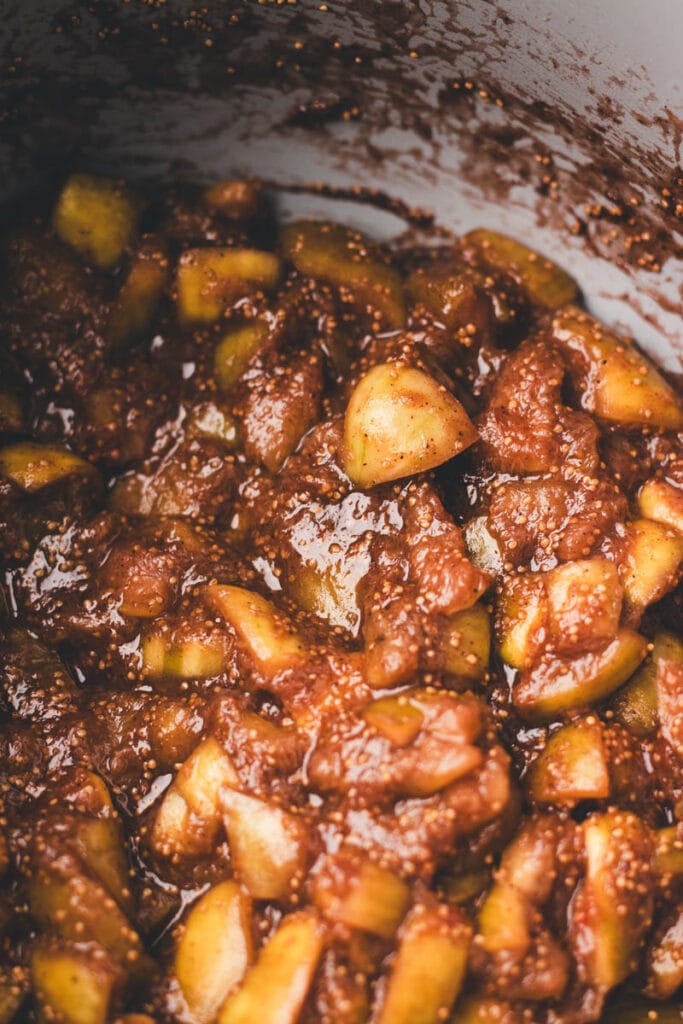 figs cooking down with spices