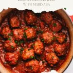 braised italian bison meatballs with marinara Pinterest Pin