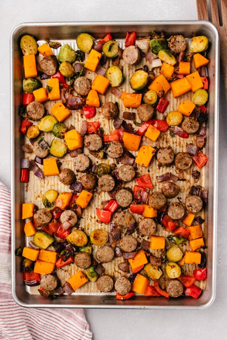 Simple Sheet-Pan Chicken Sausage with Vegetables