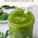 pinterest pin for pesto with avocado oil