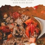 pinterest pin for italian beef soup with white beans