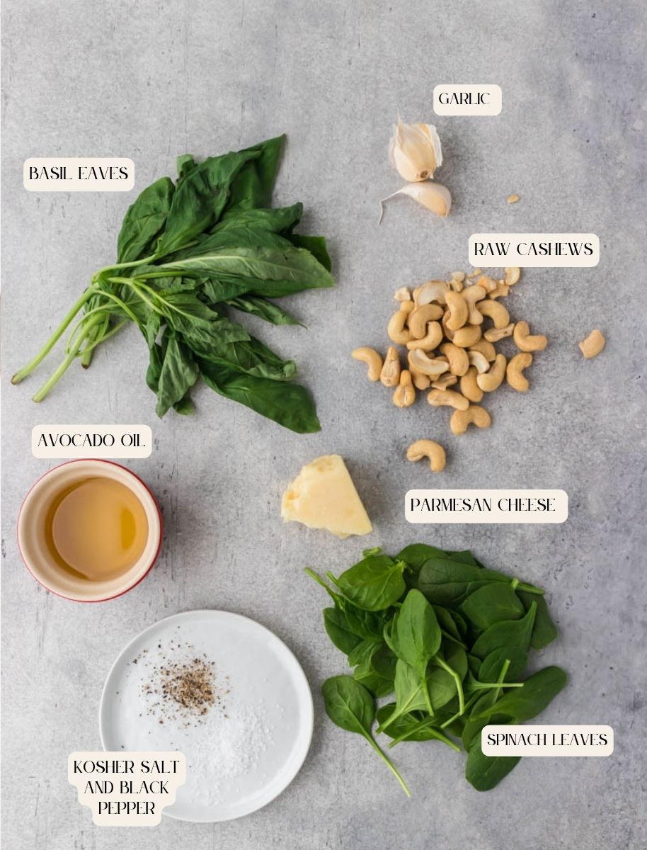 Ingredients for pesto.