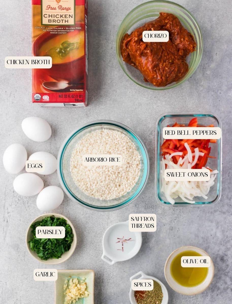 ingredients for breakfast paella