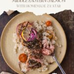 Pinterest pin for middle eastern salmon.