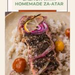 Pinterest pin for middle eastern salmon.